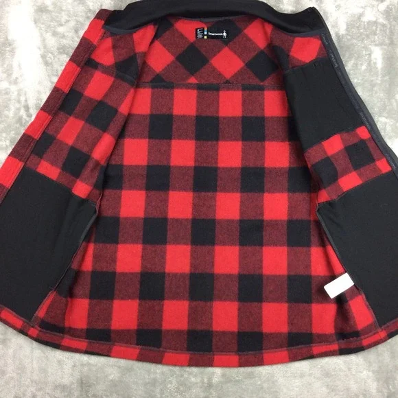 Smartwool Vest Mens Medium Full Zip Merino Anchor Line Buffalo Plaid Outdoors - Picture 10 of 14